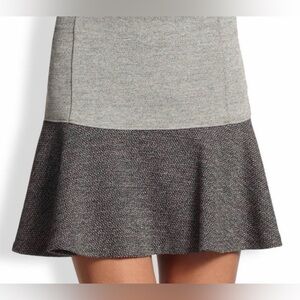 Theory Two-Tone Gray Skater Skirt